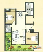 都会华庭2室2厅1卫98㎡户型图