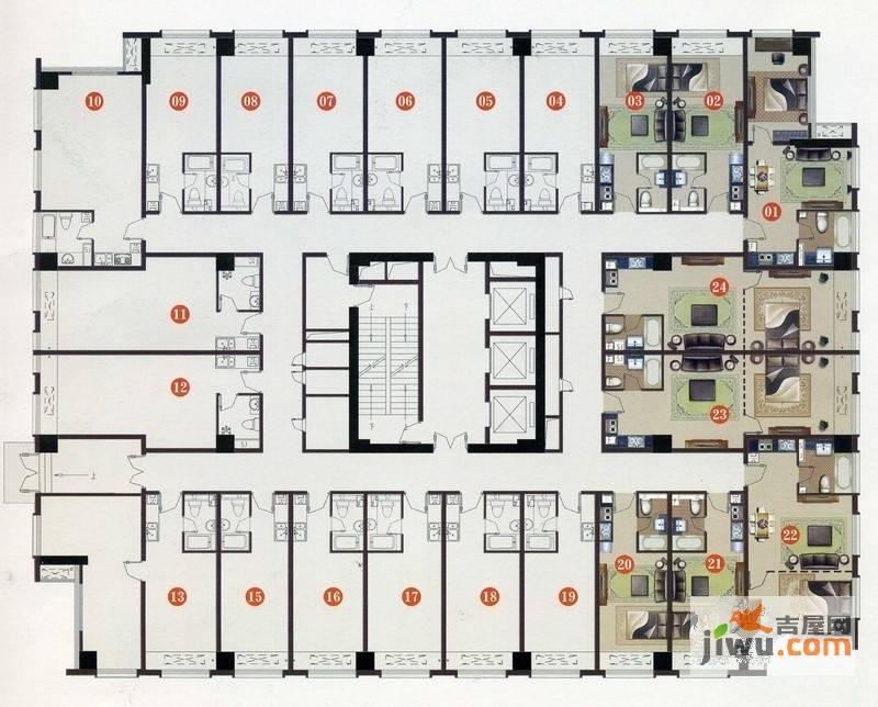 东城国际1室1厅1卫57.8㎡户型图