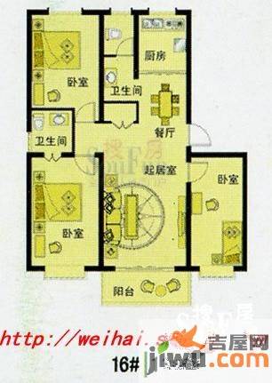 山水佳园3室2厅2卫111㎡户型图