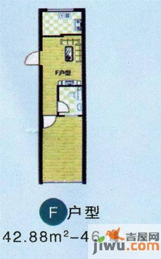 福海苑1室1厅1卫55.8㎡户型图