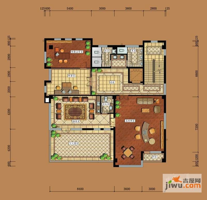 亘元财富汇4室0厅3卫212㎡户型图