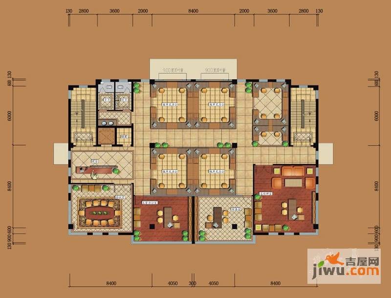 亘元财富汇5室2厅2卫416㎡户型图