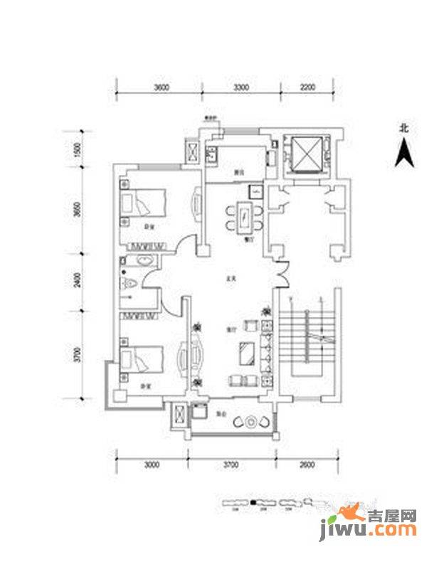 隆瑞园2室2厅1卫96.3㎡户型图